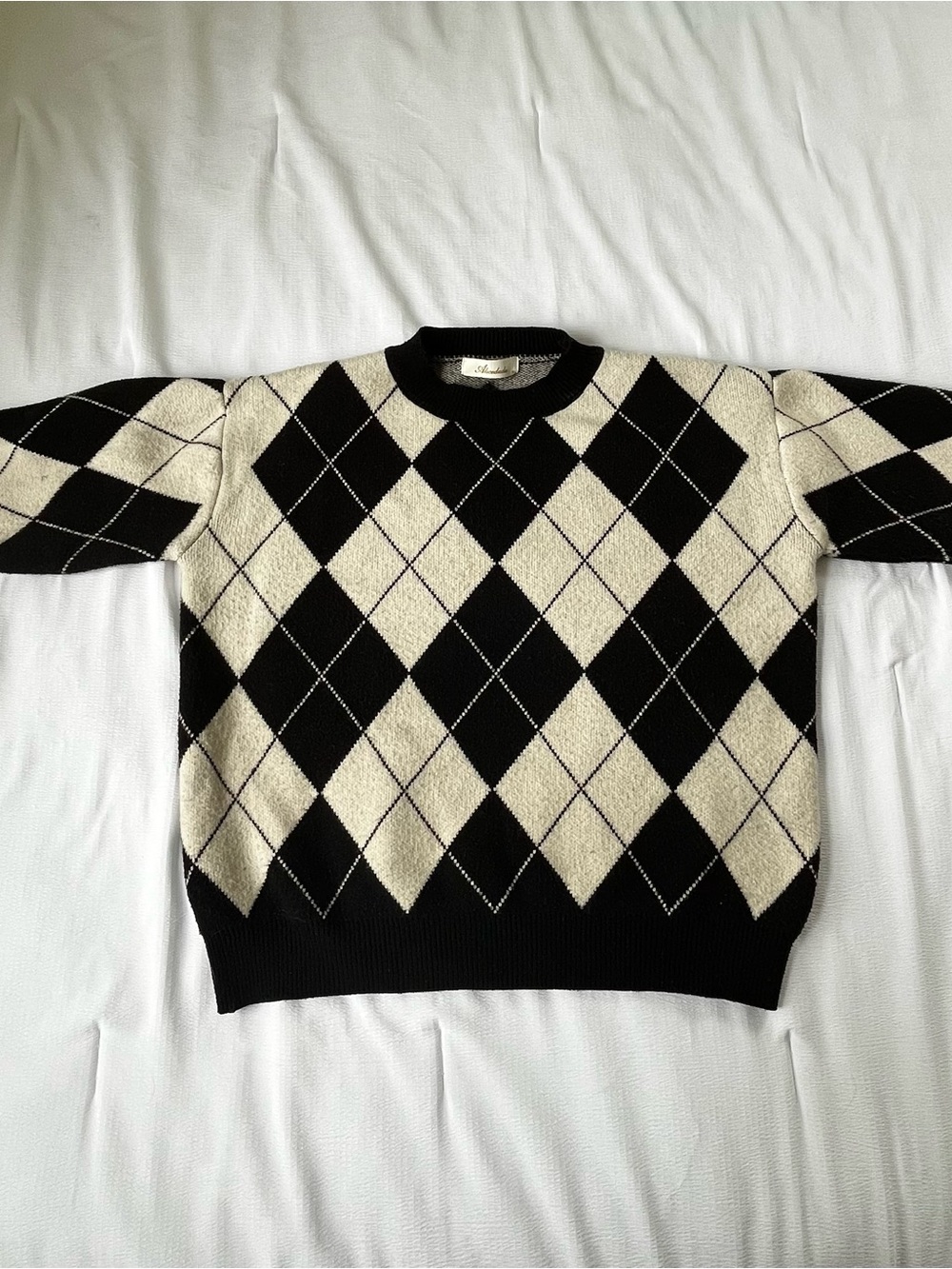 Classic Crewneck Sweater - Black & Cream